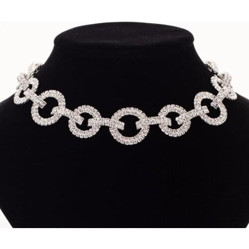 Fashion Rhinestone choker Crystal statement necklace Women long necklace Chockers Chunky Necklace Collier Wedding jewellery N302