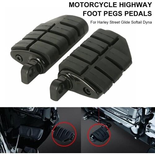 Motorcycle Foot Pegs Large Rubber Platform Foot Rest 10mm Male Mount Footpegs Left and Right for 1984-2014 Davidson Honda