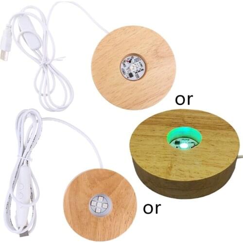 Creative Crystal Ball Nightstand Lamp with USB Solid Wood Base Luminous Handmade Glass Round Sphere for Table Decoration 85DA