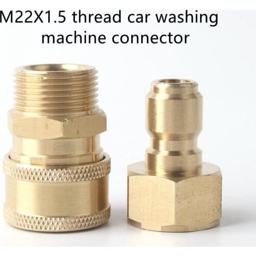 Brass High Pressure Car Washer Machine Adapter Water Gun Quick Connector M22 Thread Faucet Adapter Garden Water Hose Connector