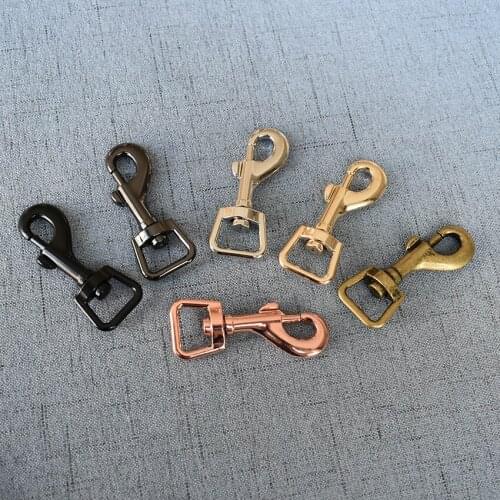 50 Pcs/Lot 15mm Metal Oval Zinc Alloy Spring Collar Carabiner Snap Hook DIY Dog Collar Dog Leash Key Chain Bag Part Accessories