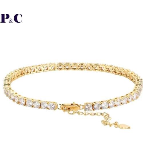 Fashion 4MM Tennis Chain Anklet Iced Out Bling Summer Beach Foot Chain Jewelry Anklets for Women Pink Color