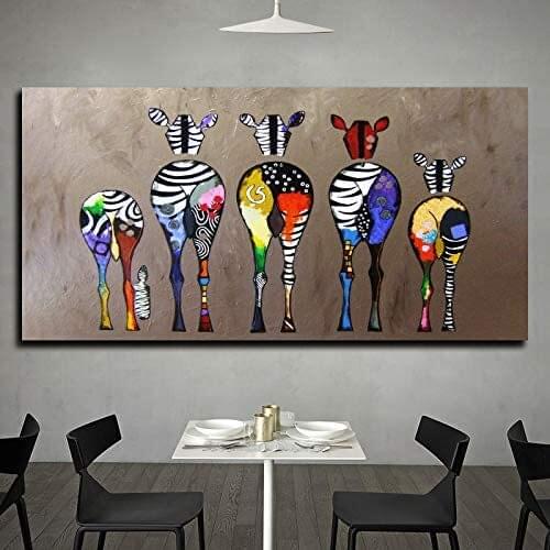 Cartoon Animal Canvas Colorful Horse Deer Donkey Painting Wall Arts Bedroom Pictures Nautical Wall Picture Decor Kids Room Wall