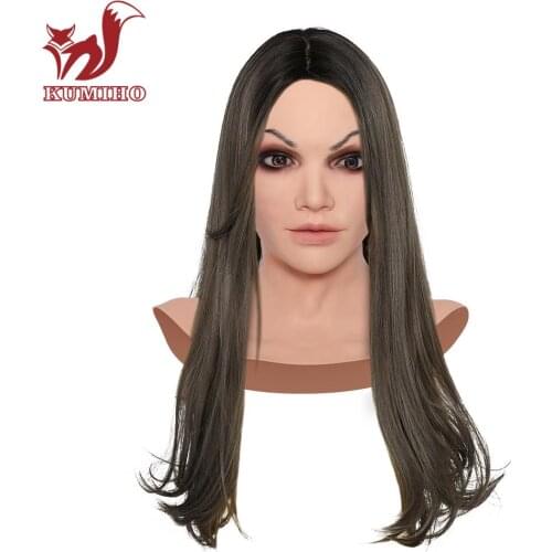 KUMIHO Soft Comfortable Female Mask Silicone Face Mask Cosplay Costumes Stage Props April Fools Day Pranks For Man Drag Queen
