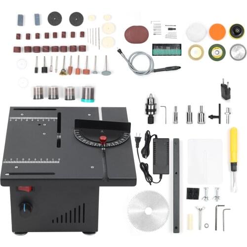 KKmoon 110-240V 200W Table Saw Mini Desktop Electric Saw Cutter with Speed&Angle Adjustment 40MM Cutting Depth Liftable Blade