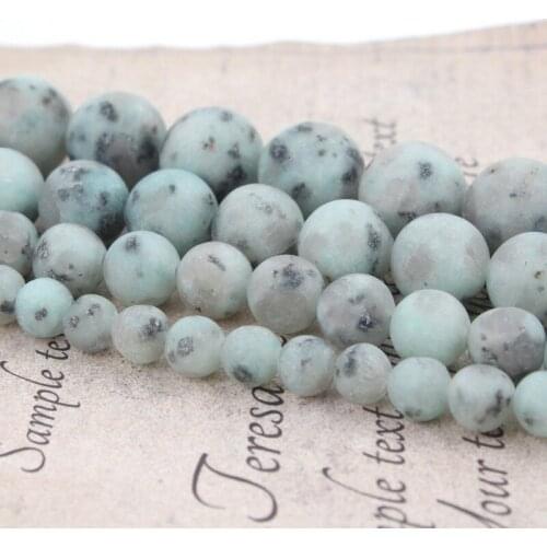 Natural Matte Green Spot Jaspers Stone Beads Round Loose Beads For Jewelry Making Strand 15" Inch 6/8/10mm Fit Diy Bracelets
