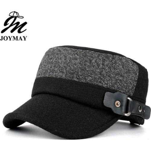 Joymay New Winter Unisex Adjustable flat cap Military Hats Fashion Leisure Casual Western Style Snapback HAT P010