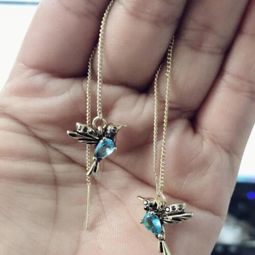 New Fashion Winged Little Bird Drop Long Hanging Earrings for Women Elegant Girl Tassel Earring Stylish Jewelry Personality Gift