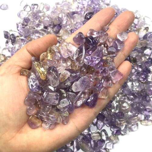 Wholesale 100g 2 Size Natural Stone Amethyst topaz quartz Gravel Purple Raw Gemstone Crystal Specimen Stones and Crystals