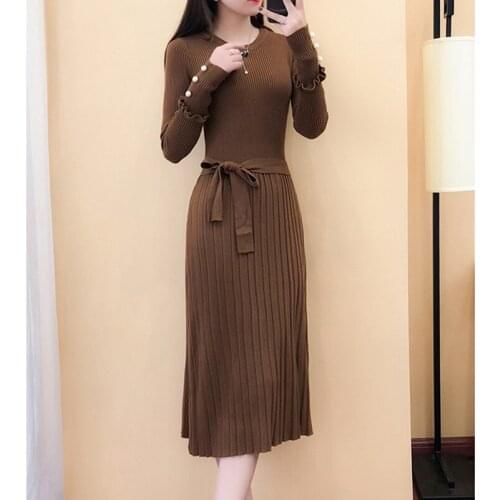 Autumn Winter Sweater Dress Fashion Women Knitted Dresses Slim Sexy Office Dress Elegant Womens Knit Sweater Dress Vestidos 158