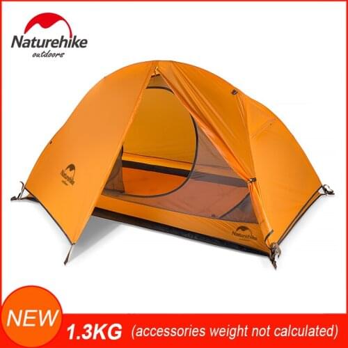 Naturehike Tent for Camping 210T 20D Silicone Fabric Ultralight 1 Person 2 Person Double-Layer Backpacking Hiking Tents With Mat