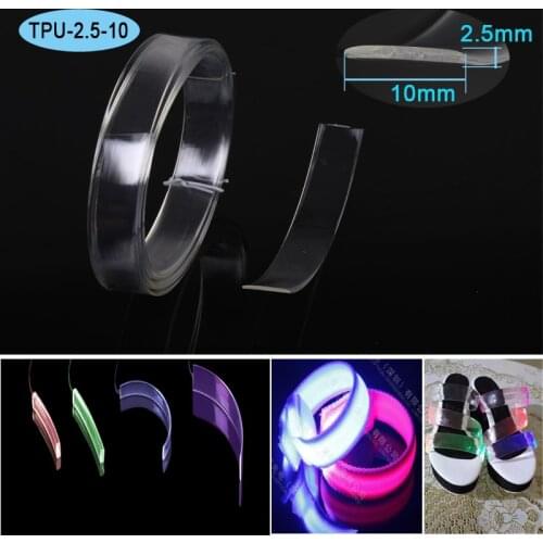 2.5mm thickness 10mm width Plastic side emit optical fiber for dog collar light up shoelace