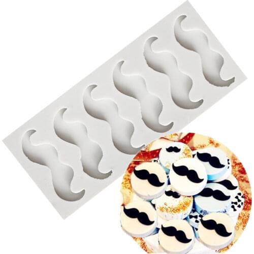 Variety of Gentleman Beards Fondant Silicone Mold for DIY Pastry Cupcake Dessert Lace Cake Decoration Kitchen Accessories Bake