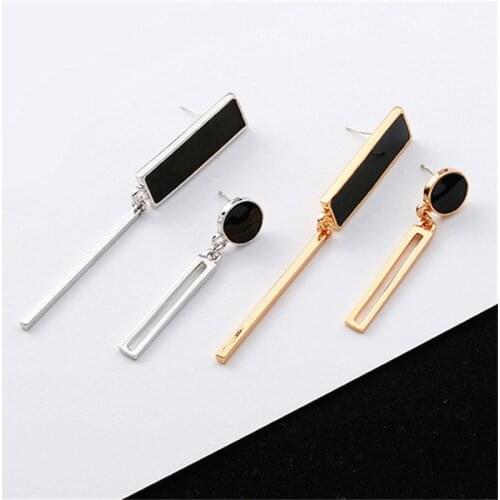 Korean Geometric Long Asymmetric Earrings 2021 Metal Earing Hanging Fashion Women Party Jewelry Pendientes Brincos