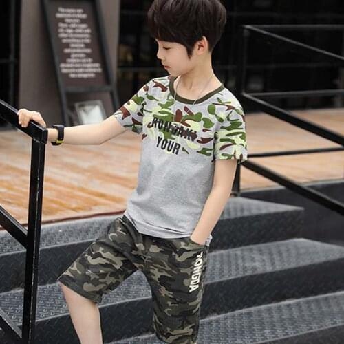 Vetement Enfant Boy Tracksuit Clothes Set Kids School Uniform Sport Camouflage Kids Dresses For Boys Ensemble Garcon Vetements