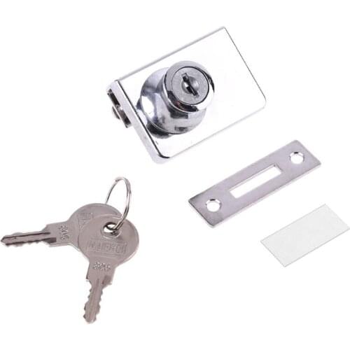 Glass Door Double Latch Lock Security Showcase Lock for 5-12mm Glass Door