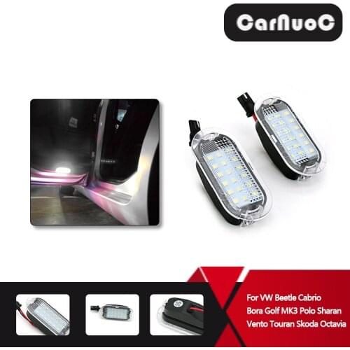 LED Lighting Bulb Car Door Lights Welcome Light White for VW Beetle Cabrio Bora Golf MK3 Polo Sharan Vento Touran Skoda Octavia