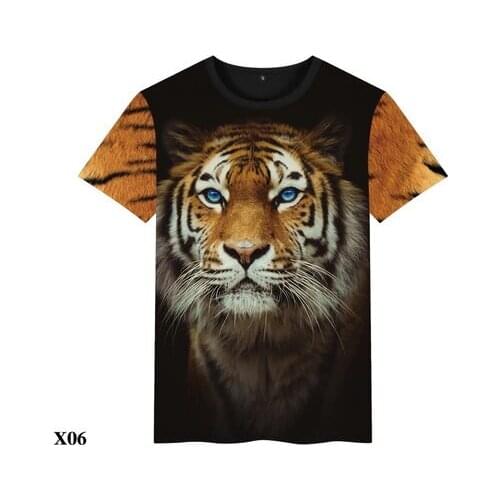 Tiger 3D Three-dimensional Oversized T Shirt Animal Print Short-sleeved T-shirt Summer Mens Street Casual Plus Size Clothes