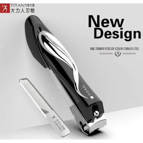 TITAN Nail Trimmer Pedicure Scissor Stainless Steel Anti Splash black Nail Clippers free shipping
