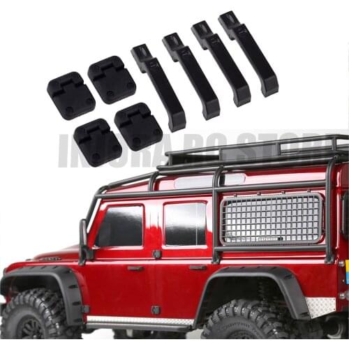 TRX4 Black Plastic Car Door Hinges & Door Handles for 1/10 Scale RC Crawler Traxxas TRX-4