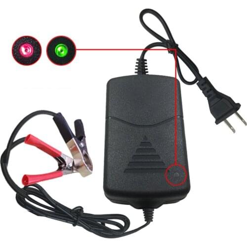 12V 1A Universal Car Truck Motorcycle Alligators Clip Battery Charger Automatic Battery Charger Portable Car Battery Charger