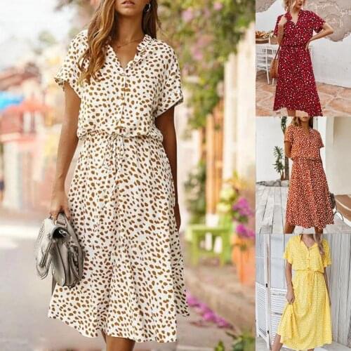 Vestidos Vintage Ladies Dress Short Sleeve Printing 4 Colors Women Stand-up Collar Dress for Beach Maxi Long Dress Elegant Dress