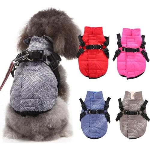 Winter Warm Dog Coat Jacket with Button Pet Clothes for Small Dogs Yorkies Pomeranian Clothing Mascotas Costumes kurtka dla psa