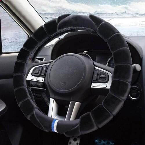 Winter new short plush warm car handle hairy fuzzy steering wheel cover for Forester SUBARU XV Outback Impreza SUBARU BRZ
