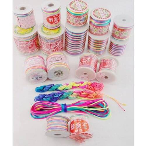 1 Roll Colorful Nylon Cord Rope For Jewelry Bracelet Making Macrame Braided String Thread 0.4mm/0.8mm/1mm/1.5mm/2mm/2.5mm