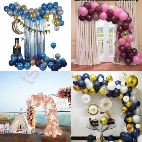 130/102/87pcsMixed Gold Rose Red Chrome Ballon Garland Set Multi-Size Balloons Chain Kit Wedding Birthday Party Decoration Globo