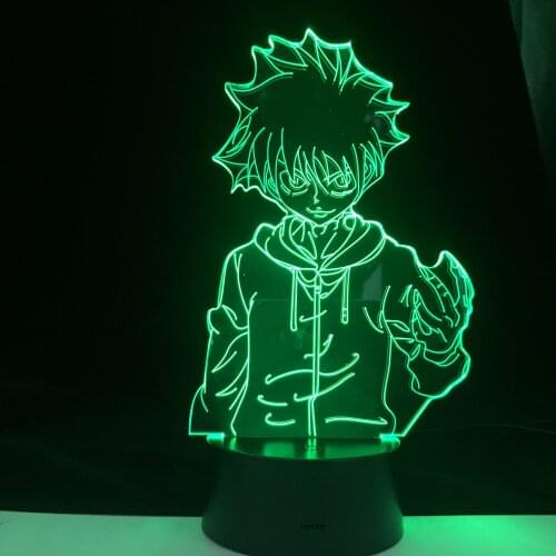16 Colors Night Anime light Killua Zoldyck Speed Skills 3D Led Illusion USB Touch Night Light Fans room Decor Lamp Xmas Gift