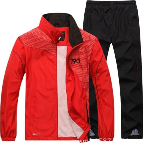 2020 Sport Suit Men Quick Dry Sports Suits Loose Tracksuits Mens Spring Autumn Fitness Running suits Set Warm Jogging Tracksuit