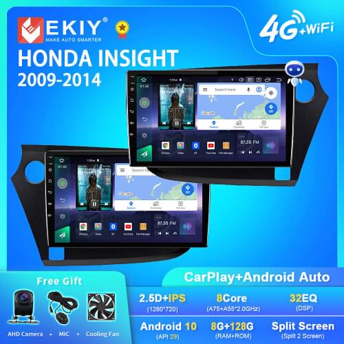 EKIY Android Car Radio For HONDA INSIGHT 2009-2014 Navigation GPS 1280*720 IPS DSP Carplay Multimedia Player Auto Stereo DVD FM