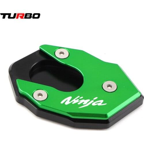CNC Side Stand Pad For KAWASAKI NINJA 250 300 650 1000 ER6F Ninja650 ZX6R ZX10R Motorcycle Plate Kickstand Extension