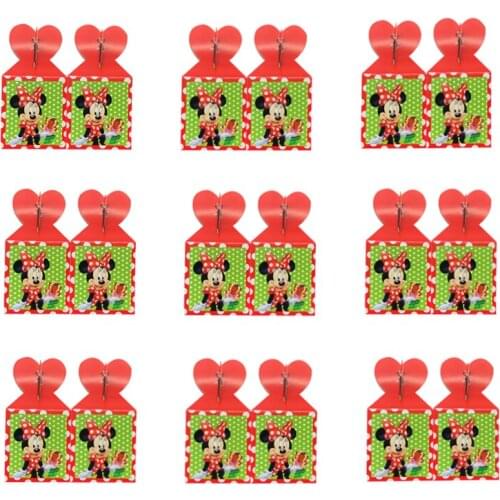 Disney Minnie Mouse Paper Candy Box Cartoon Happy Birthday Decoration Theme Party Supply For Kids Party Supplies Wedding Party