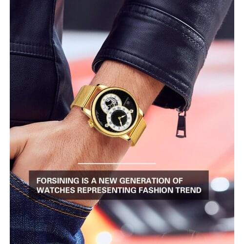 Forsining Luxury Men Watch Automatic Mechanical Simple Fashion Clock Waterproof Sports Man Clock Watches One DropShipping