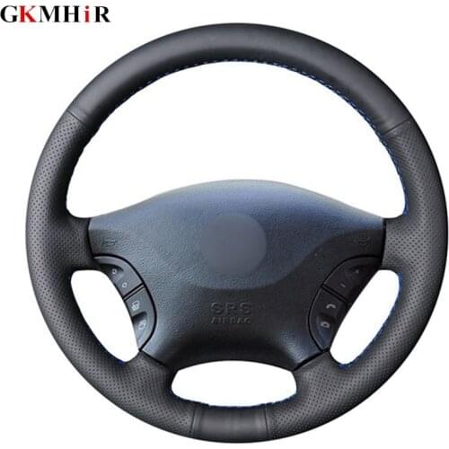GKMHiR Black Hand-Stitched Artificial Leather Car Steering Wheel Cover for Mercedes Benz Viano 2006-2011 Vito 2010-2015