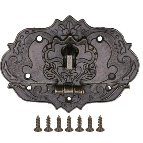 Mini Jewelry Wooden Box Hasp Lock Latch Cases Box Chests Latch Lock Hardware With Screws Furniture DIY Decor Hasp Tools