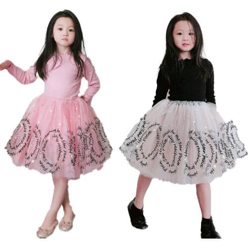 Kids Autumn Winter Dresses for Girls Star Sequins Princess Dress Girls Long Sleeve Party Vestidos Girls skirt2-8 years old girl
