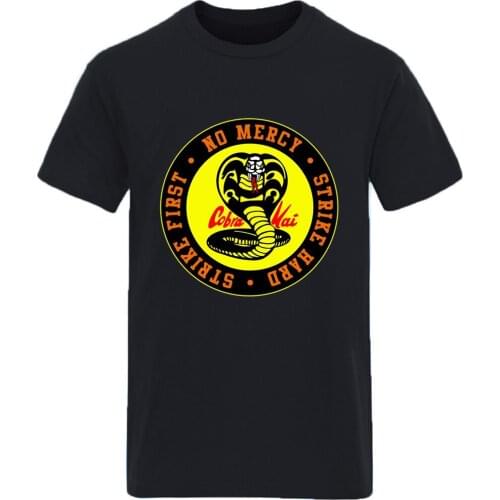 Cobra Kai Print Oversize Round Neck Mens T shirt Summer Harajuku Tops Tees Leisure Retro Clothing 2020 Outdoor Ropa De Hombre