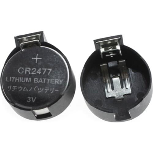 28EA 10Pcs CR2477 Horizontal Coin Button Battery Accessories Holder Black Container Case