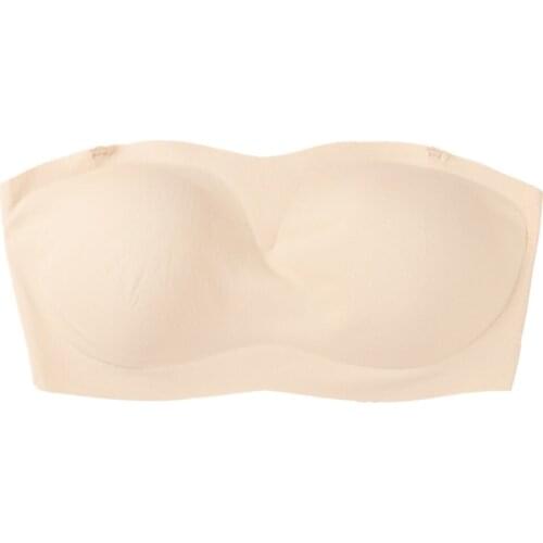 Summer Lady\s Shoulder Strap Anti-slip On The Invisible Gathering Anti-lighting Wire Free Solid Bra Short Paragraph