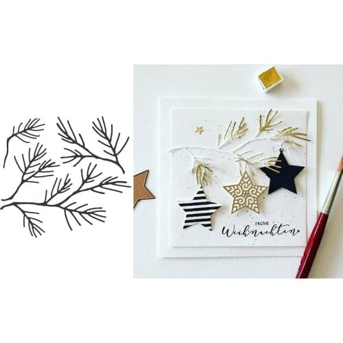 Fir needle branches metal cutting dies cut die mold for diy scrapbooking cards making paper crafts knife mould new 2020 diecuts