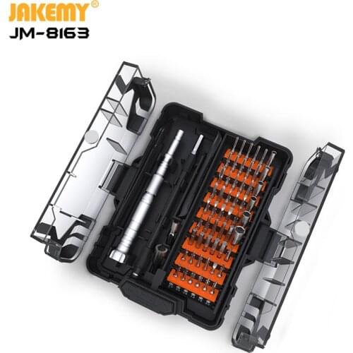 JAKEMY JM-8163 Original 62 IN 1 Precision Screwdriver Tool Set Magnetic Bits for Home Electronic Telephone TV Tablet DIY Repair
