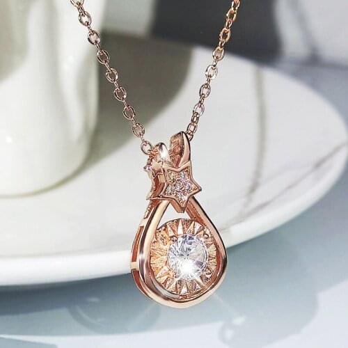 2021New Korea Fashion Luxury Drop Necklace for Women Engagement Wedding Anniversary Gift for Lover Mothers Gift for Mom