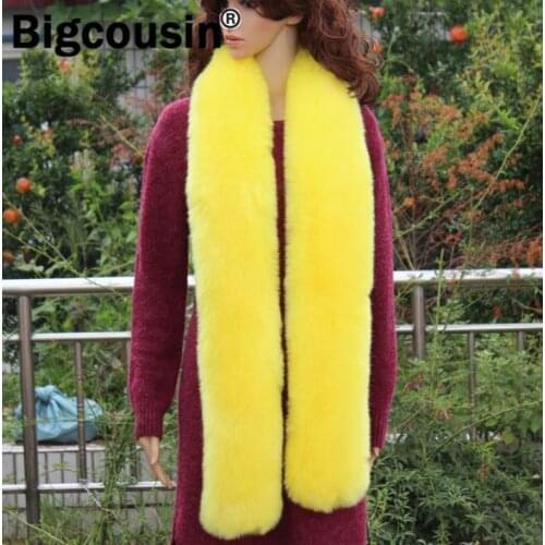 New Super Luxurious Womens Faux Fur Scarves Long Warm Winter Fur Scarf Shawl Wraps Female Stole 180cm Fake Fur Neckerchief CG04