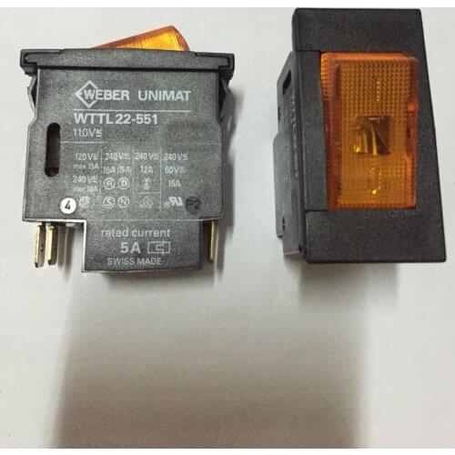 Original new 100% WTTL22-551 circuit breaker switch 5A 4pin with lamp