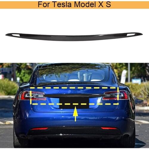 Car Rear Trunk Trim Spoiler Wing for Tesla Model S X 2016 - 2020 Car Rear Trunk Boot Lip Wing Spoiler Trim Cover Carbon Fiber