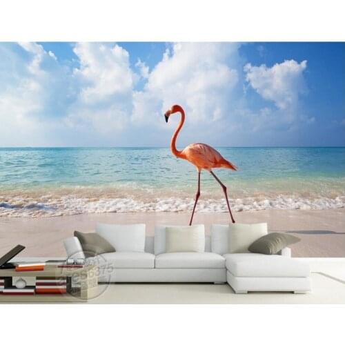 Custom photo wallpaper Large 3D Stereo romantic Blue sky ocean beach 3d stereoscopic wallpaper