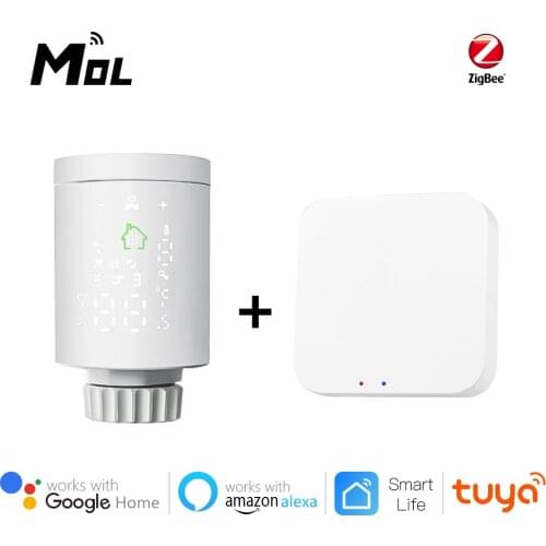 MOL Tuya Smart ZigBee Radiator Actuator Programmable Thermostatic Radiator Valve Temperature Controller Support Alexa 1pc